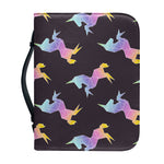 Rainbow Origami Unicorn Pattern Print Leather Bible Cover