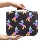 Rainbow Origami Unicorn Pattern Print Leather Bible Cover