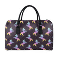 Rainbow Origami Unicorn Pattern Print Leather Duffel Bag