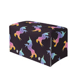 Rainbow Origami Unicorn Pattern Print Leather Tissue Box Cover