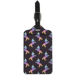 Rainbow Origami Unicorn Pattern Print Luggage Tag