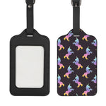 Rainbow Origami Unicorn Pattern Print Luggage Tag