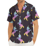 Rainbow Origami Unicorn Pattern Print Men's Deep V-Neck Shirt