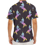 Rainbow Origami Unicorn Pattern Print Men's Deep V-Neck Shirt