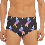 Rainbow Origami Unicorn Pattern Print Men's Triangle Swim Briefs