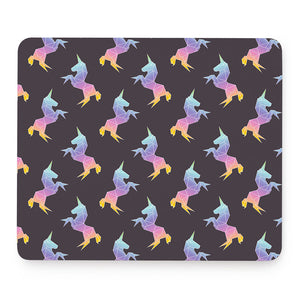 Rainbow Origami Unicorn Pattern Print Mouse Pad