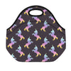 Rainbow Origami Unicorn Pattern Print Neoprene Lunch Bag