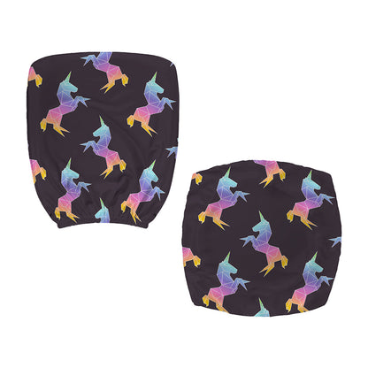 Rainbow Origami Unicorn Pattern Print Office Chair Cover