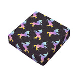 Rainbow Origami Unicorn Pattern Print Outdoor Seat Cushion Cover