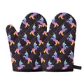 Rainbow Origami Unicorn Pattern Print Oven Mitts