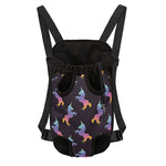 Rainbow Origami Unicorn Pattern Print Pet Carrier Backpack