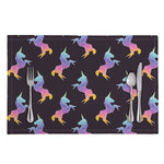 Rainbow Origami Unicorn Pattern Print Placemat