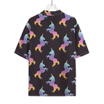Rainbow Origami Unicorn Pattern Print Rayon Hawaiian Shirt