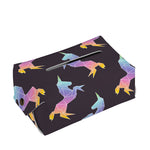 Rainbow Origami Unicorn Pattern Print Rectangle Tissue Box Cover