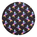 Rainbow Origami Unicorn Pattern Print Round Blanket