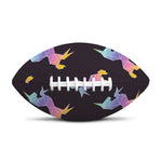 Rainbow Origami Unicorn Pattern Print Rugby Ball