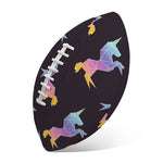 Rainbow Origami Unicorn Pattern Print Rugby Ball