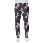 Rainbow Origami Unicorn Pattern Print Scuba Joggers