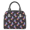 Rainbow Origami Unicorn Pattern Print Shoulder Handbag