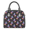 Rainbow Origami Unicorn Pattern Print Shoulder Handbag