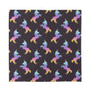 Rainbow Origami Unicorn Pattern Print Silk Bandana
