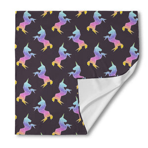 Rainbow Origami Unicorn Pattern Print Silk Bandana