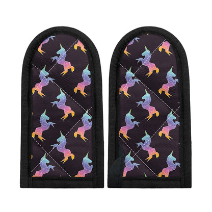 Rainbow Origami Unicorn Pattern Print Skillet Handle Cover