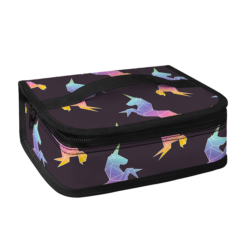 Rainbow Origami Unicorn Pattern Print Small Lunch Bag
