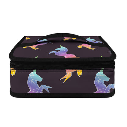 Rainbow Origami Unicorn Pattern Print Small Lunch Bag