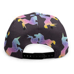 Rainbow Origami Unicorn Pattern Print Snapback Cap