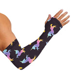 Rainbow Origami Unicorn Pattern Print Sun Protection Arm Sleeves