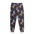 Rainbow Origami Unicorn Pattern Print Sweatpants