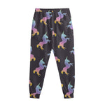 Rainbow Origami Unicorn Pattern Print Sweatpants
