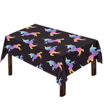 Rainbow Origami Unicorn Pattern Print Tablecloth
