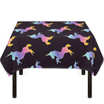 Rainbow Origami Unicorn Pattern Print Tablecloth