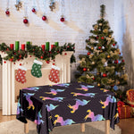 Rainbow Origami Unicorn Pattern Print Tablecloth