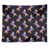 Rainbow Origami Unicorn Pattern Print Tapestry