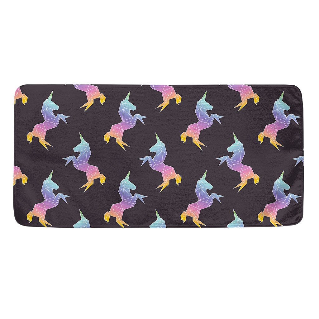 Rainbow Origami Unicorn Pattern Print Towel