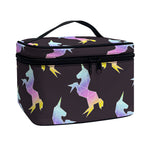 Rainbow Origami Unicorn Pattern Print Travel Makeup Bag