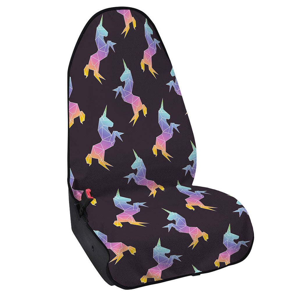 Rainbow Origami Unicorn Pattern Print Waterproof Car Seat Cover