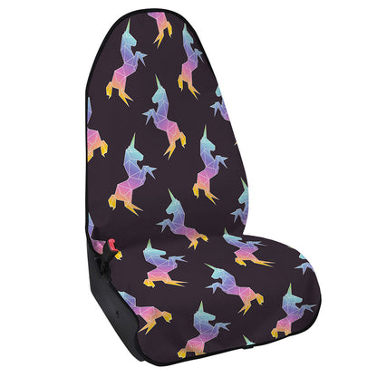 Rainbow Origami Unicorn Pattern Print Waterproof Car Seat Cover