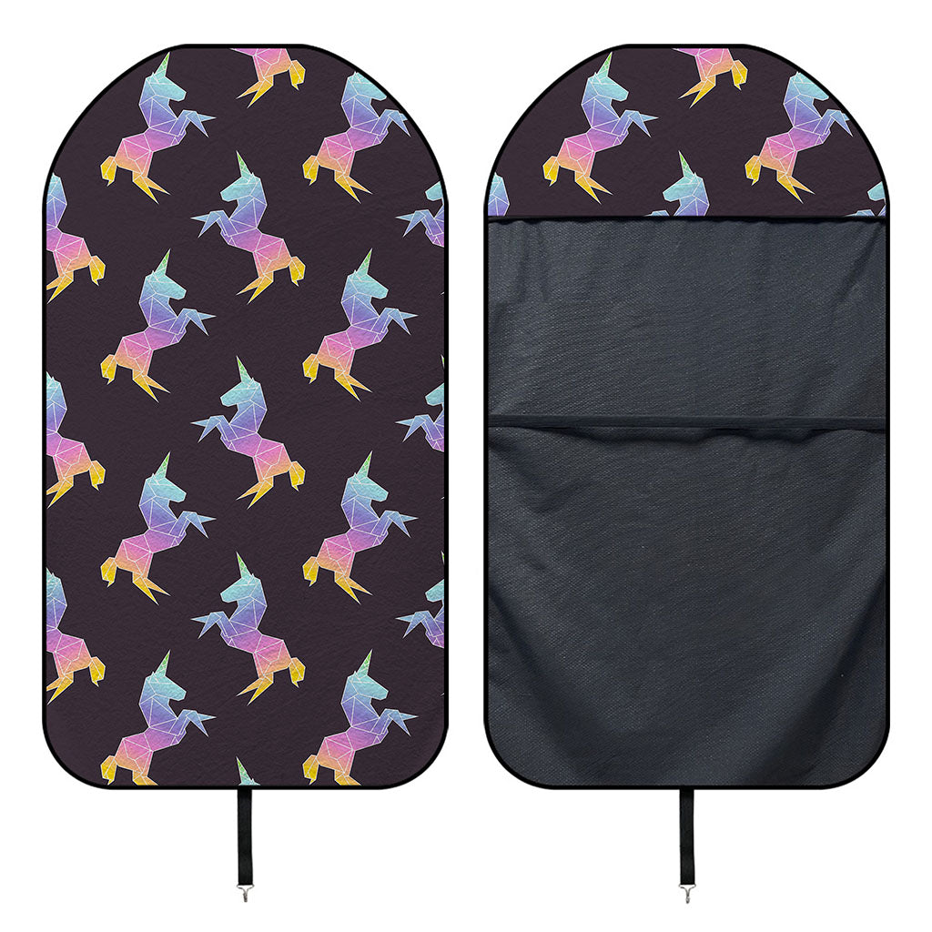 Rainbow Origami Unicorn Pattern Print Waterproof Car Seat Cover