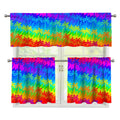 Rainbow Palm Tree Pattern Print 3 Piece Kitchen Curtains