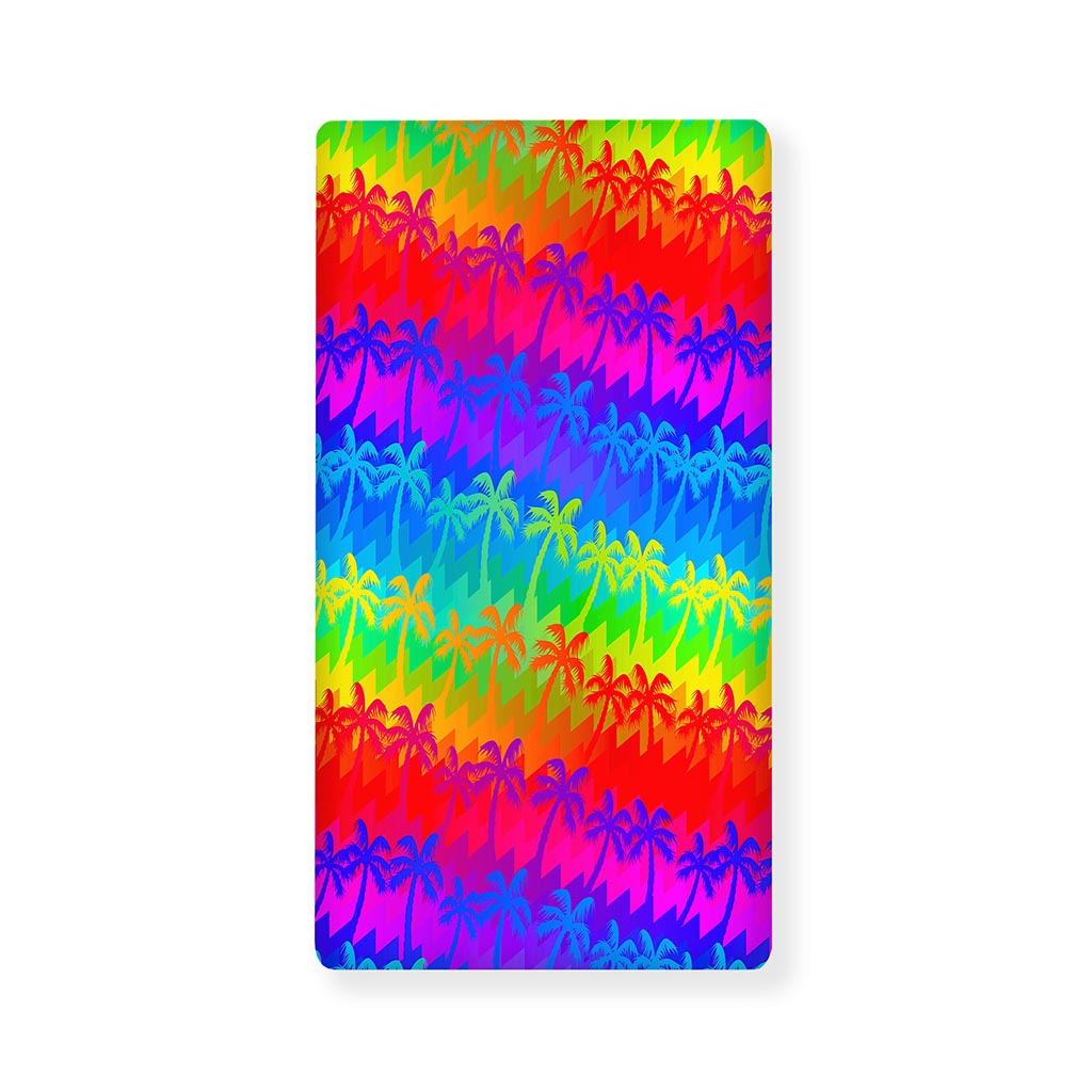 Rainbow Palm Tree Pattern Print Baby Crib Sheet