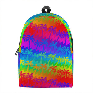 Rainbow Palm Tree Pattern Print Backpack