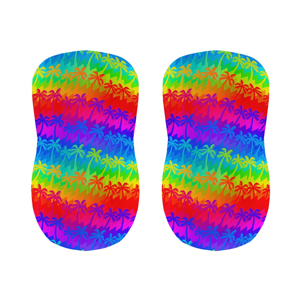Rainbow Palm Tree Pattern Print Bar Stool Covers