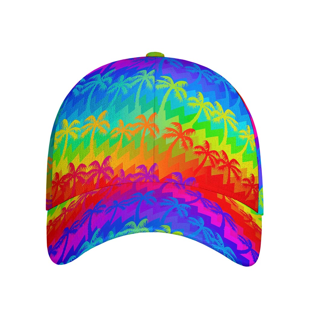 Rainbow Palm Tree Pattern Print Baseball Cap