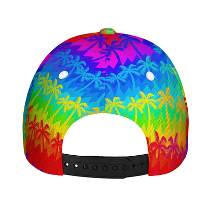 Rainbow Palm Tree Pattern Print Baseball Cap