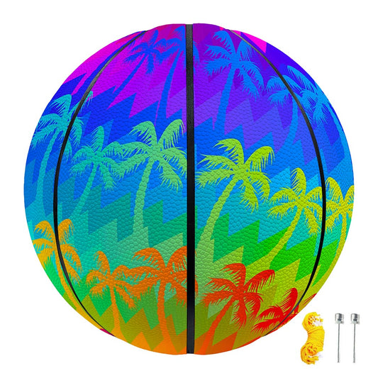 Rainbow Palm Tree Pattern Print Basketball