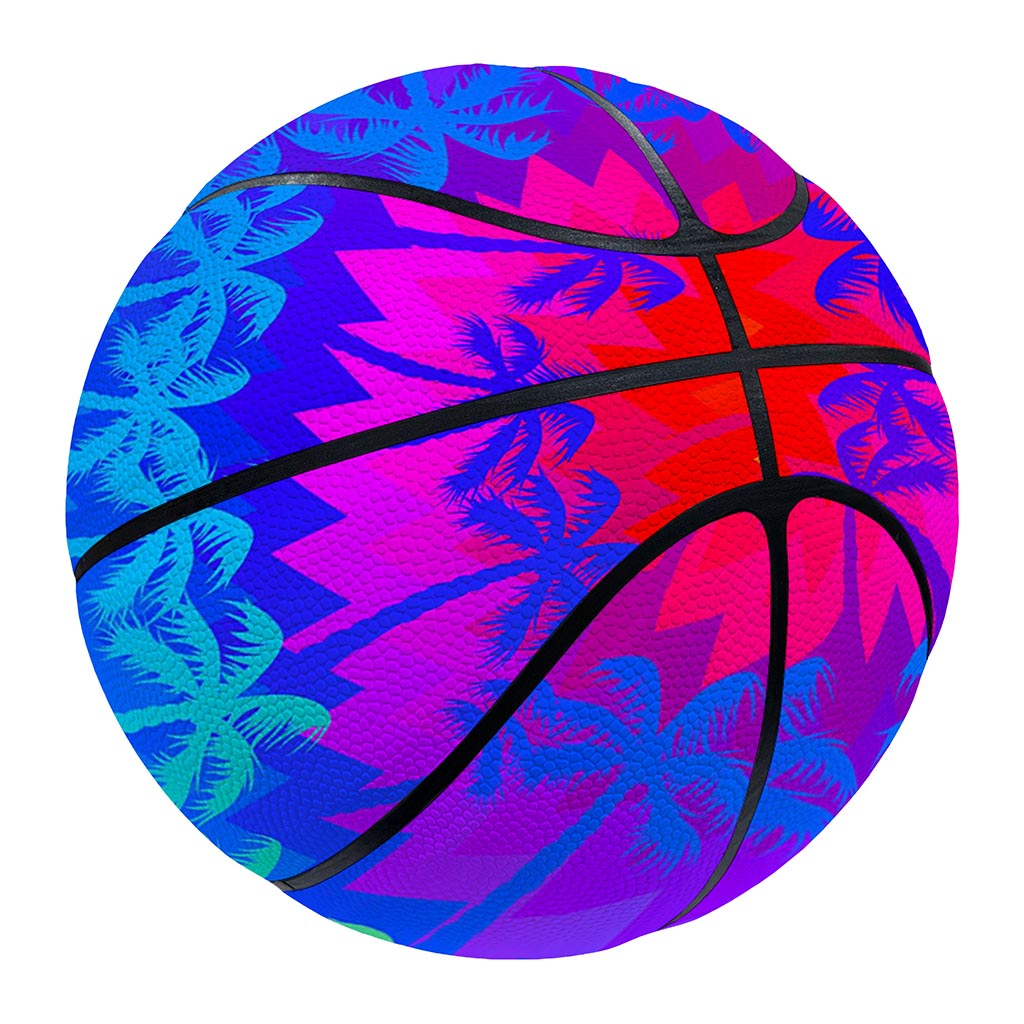 Rainbow Palm Tree Pattern Print Basketball